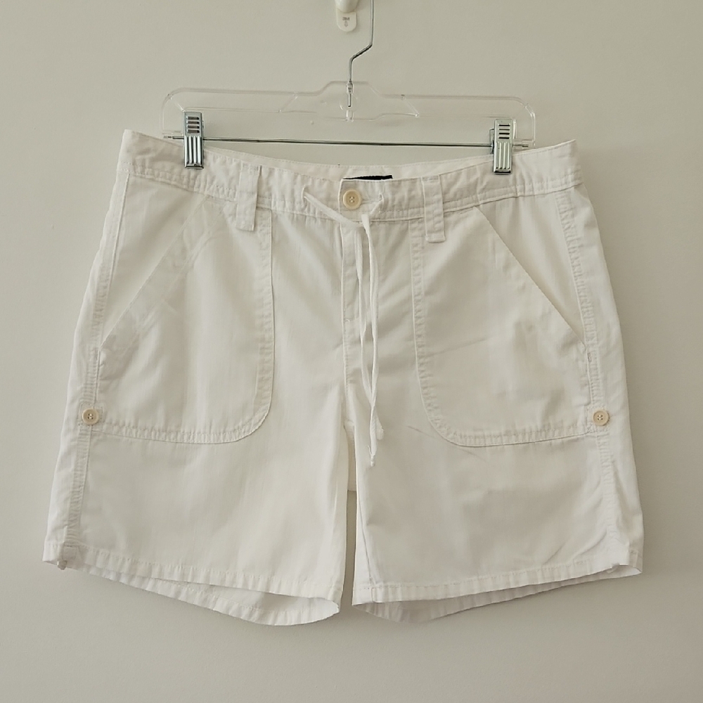 Tommy Hilfigerā White Cotton Bermuda Shorts Nautical Beach Size 10 - Picture 1 of 13